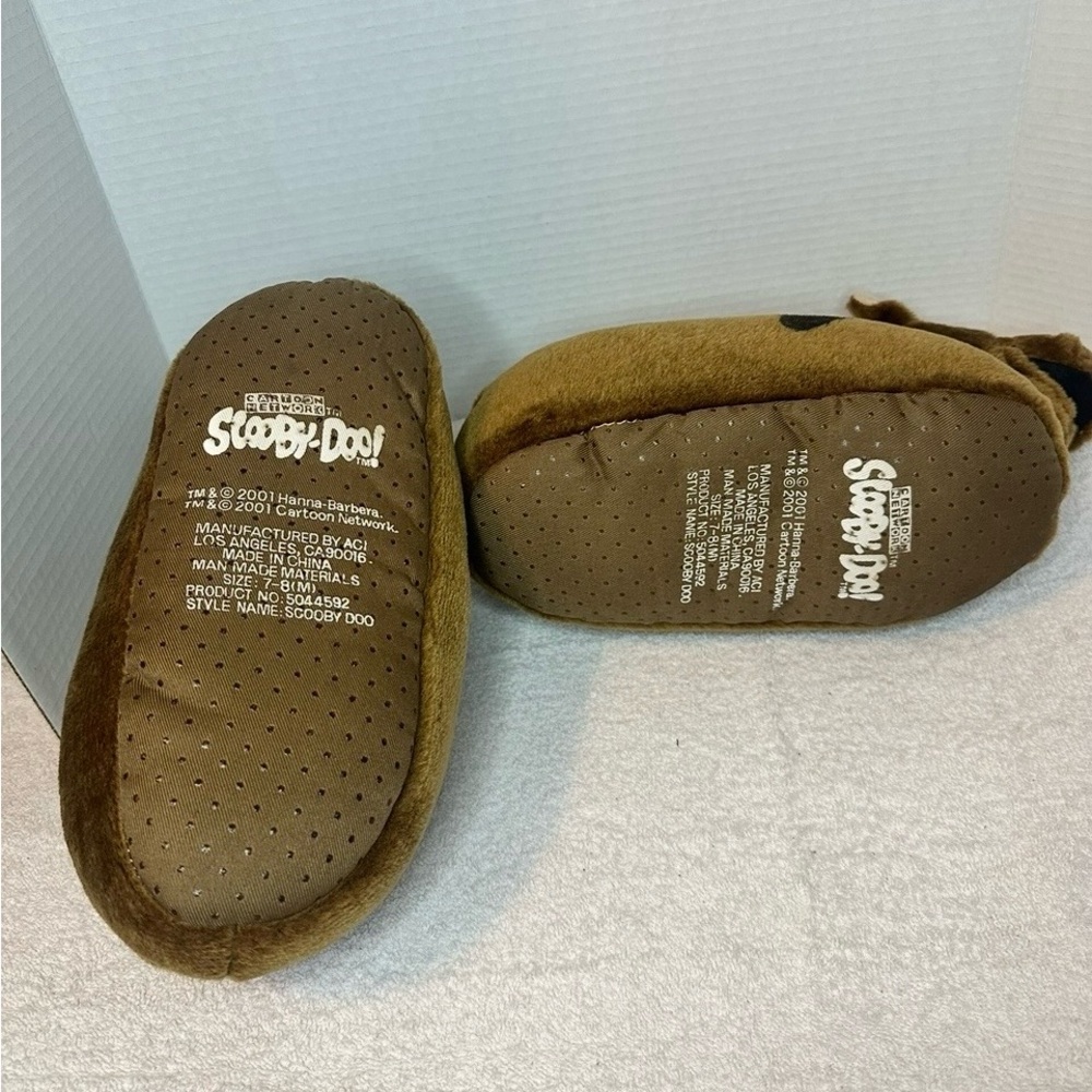 Cartoon Network Scooby Doo Slippers Brown Unisex (M) 7/8 Vintage 90's - Picture 6 of 6